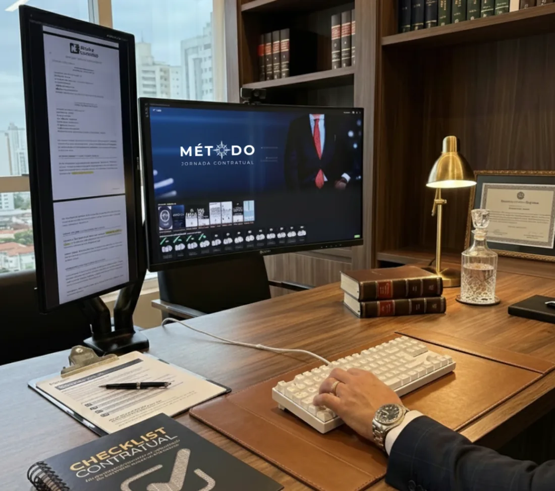Área de membros do Método Jornada Contratual aberta no computador